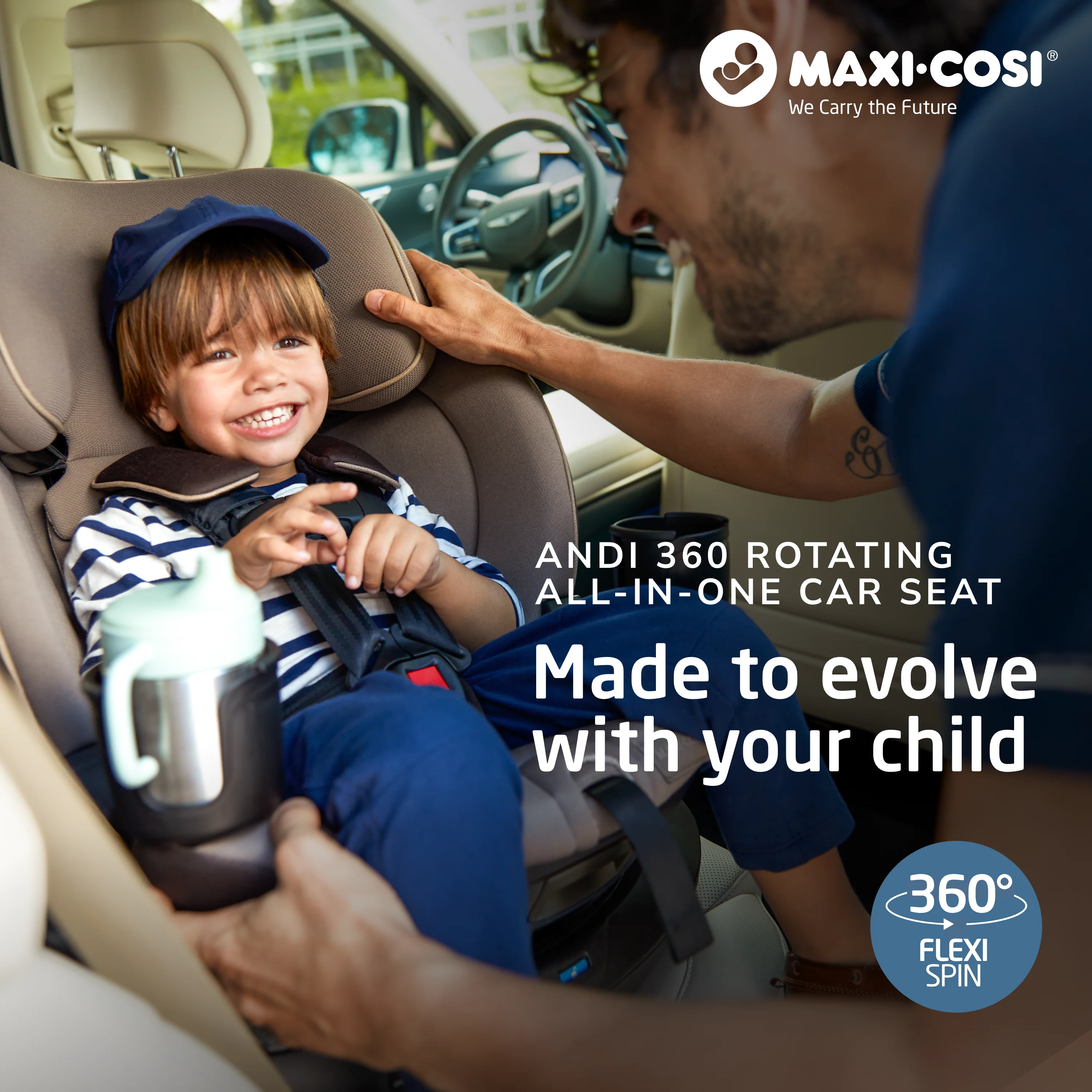 Andi 360° Rotating All-in-One Convertible Car Seat - Image 3