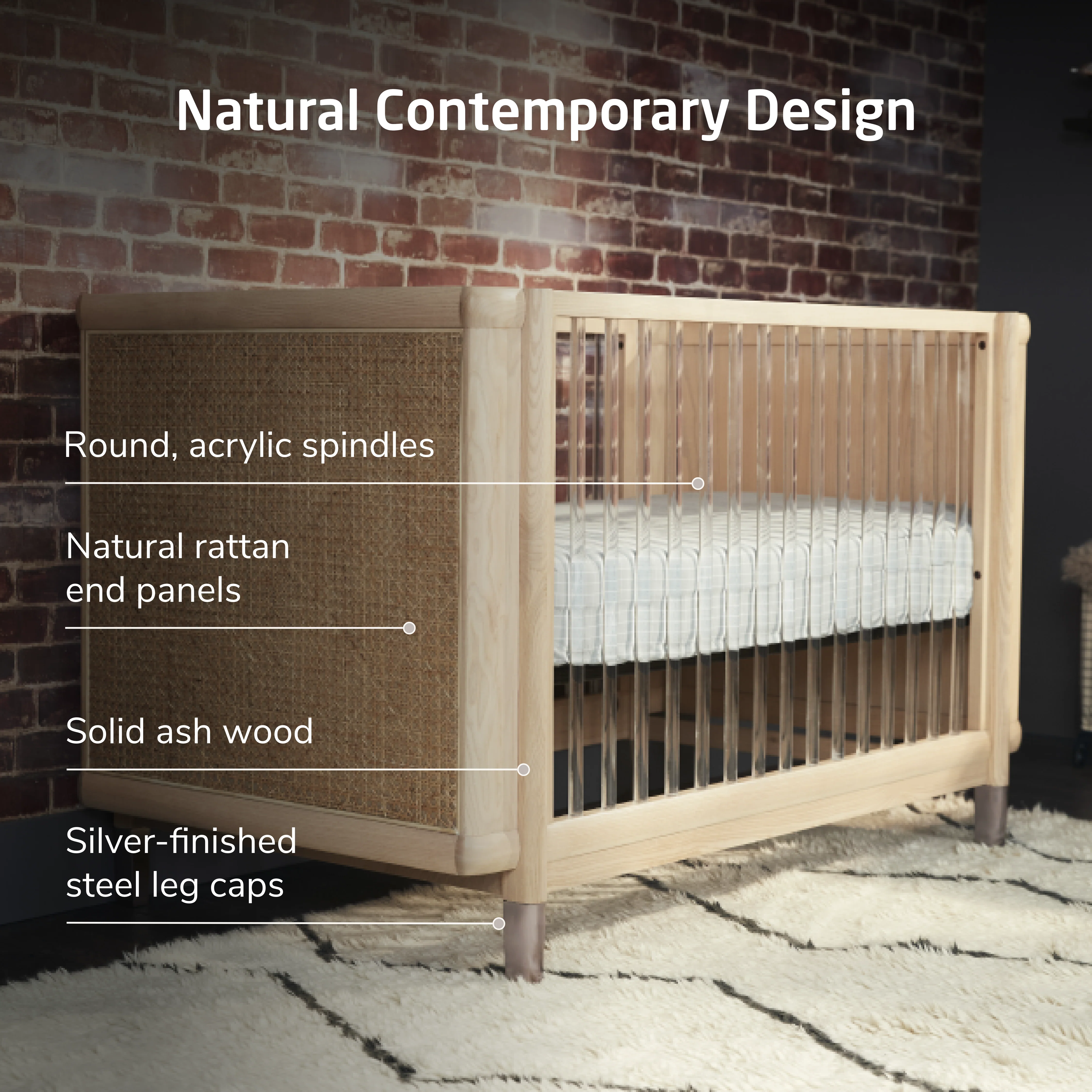 Brisa 4-in-1 Convertible Crib with Toddler Bed/Daybed Conversion Kit - Image 5